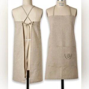Rae Dunn Classics Tan Linen Blend Apron Unisex Adult Size S/M